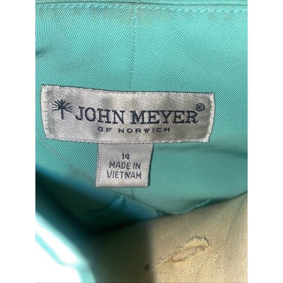 John Meyer Women’s 2 Piece Set Suit Jacket Skirt Sz 14 Green Pearl Rhinestone - Picture 11 of 13